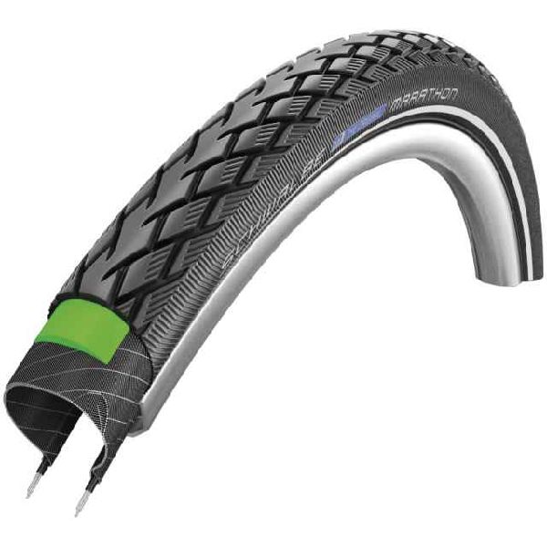 Schwalbe Pneu Marathon 700x32C 28x1.25 (32-622) HS420 sw-TwinSkin Refl. Green Guard